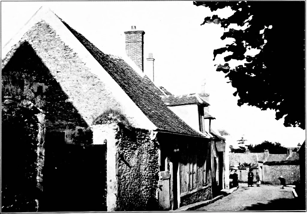 An illustration from Small French buildings; the architecture of town and country, comprising cottages, farmhouses, minor chateaux or manors with their farm groups, small town dwellings, and a few churches, 1921, leaf 66
