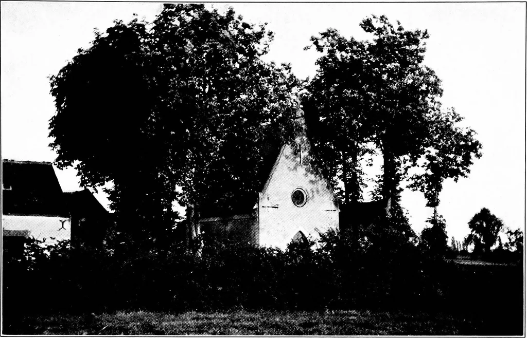 An illustration from Small French buildings; the architecture of town and country, comprising cottages, farmhouses, minor chateaux or manors with their farm groups, small town dwellings, and a few churches, 1921, leaf 82