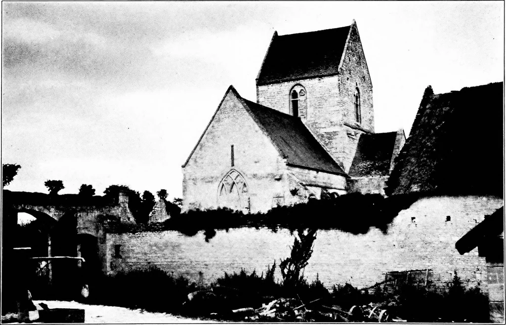 An illustration from Small French buildings; the architecture of town and country, comprising cottages, farmhouses, minor chateaux or manors with their farm groups, small town dwellings, and a few churches, 1921, leaf 82