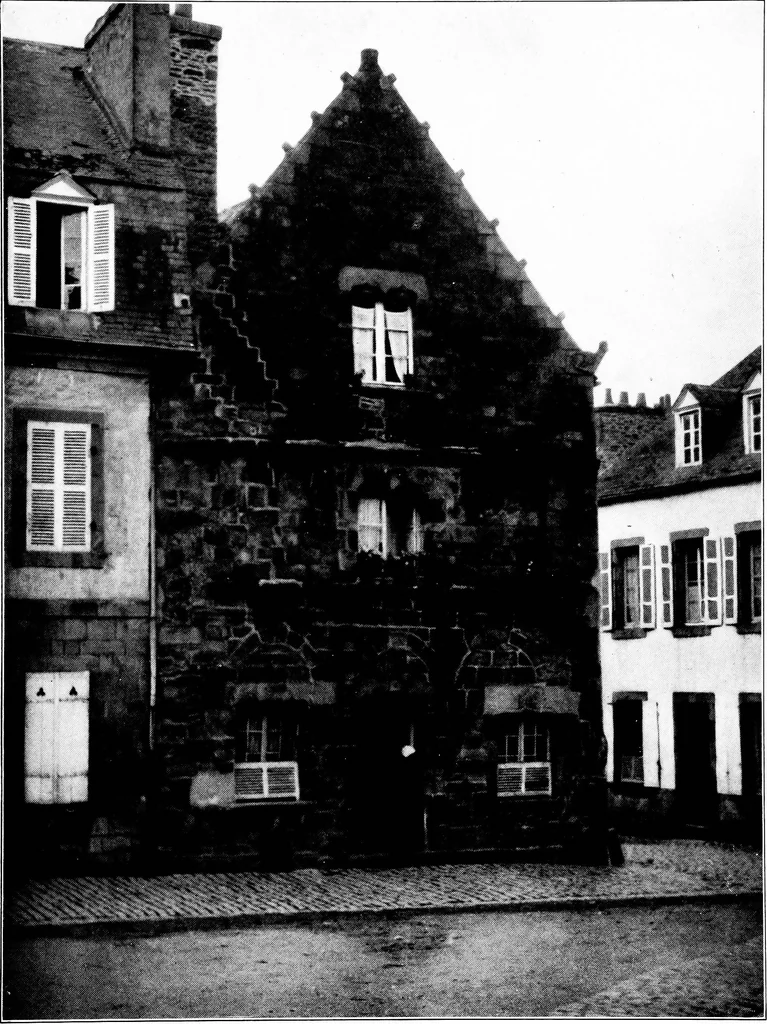 An illustration from Small French buildings; the architecture of town and country, comprising cottages, farmhouses, minor chateaux or manors with their farm groups, small town dwellings, and a few churches, 1921, leaf 98