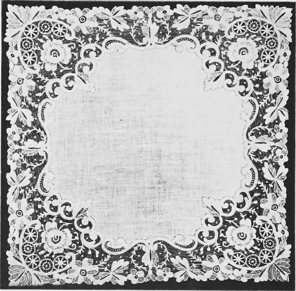 An illustration from Bobbins of Belgium : a book of Belgian lace, lace-workers, lace-schools and lace-villages, 1920, leaf 211
