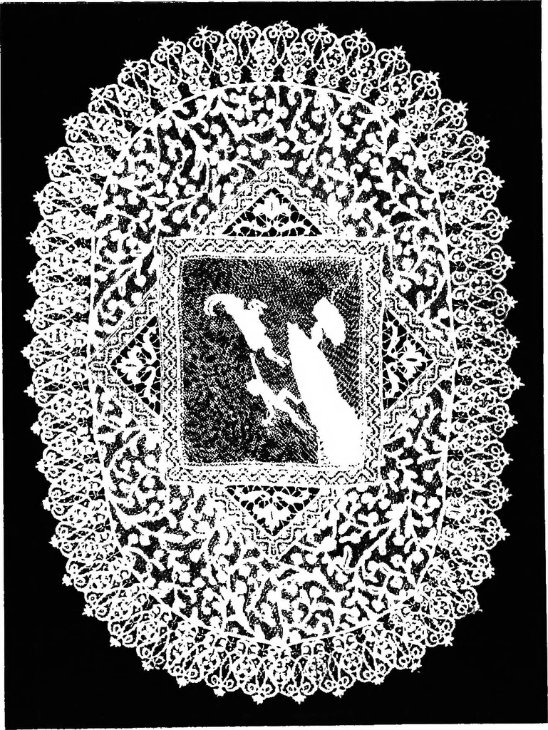 An illustration from Bobbins of Belgium : a book of Belgian lace, lace-workers, lace-schools and lace-villages, 1920, leaf 239