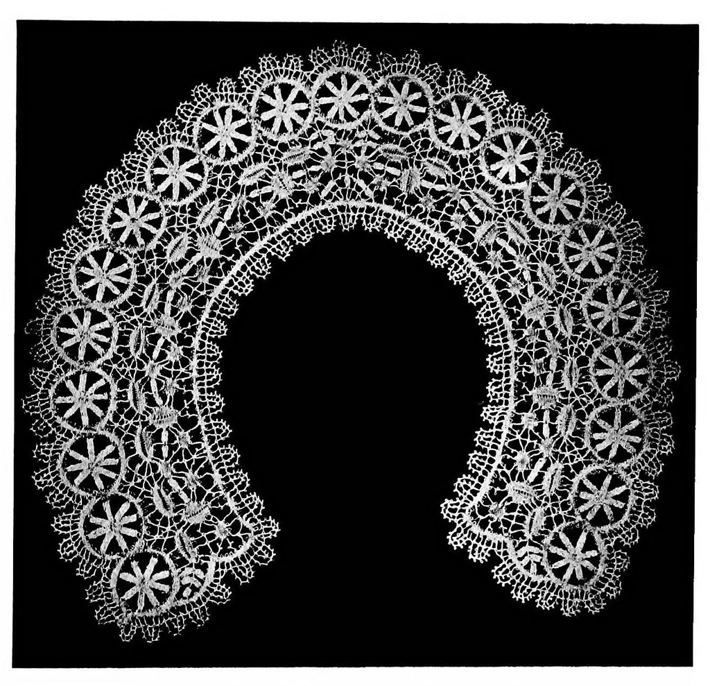 An illustration from The romance of the lace pillow; being the history of lace-making in Bucks, Beds, Northants and neighbouring counties, together with some account of the lace industries of Devon and Ireland, 1919, leaf 214