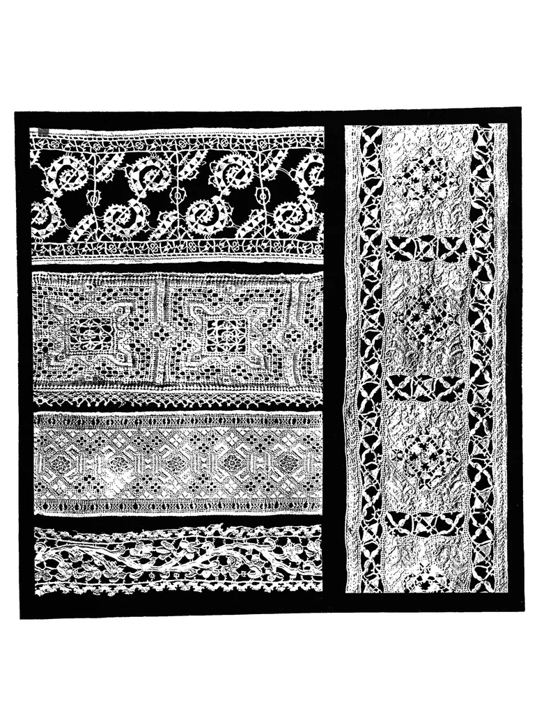 An illustration from Lace album; a series of twenty-six plates of designs for lace, 1878, leaf 104