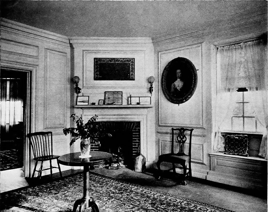 An illustration from Historic homes of New England, 1914, leaf 183