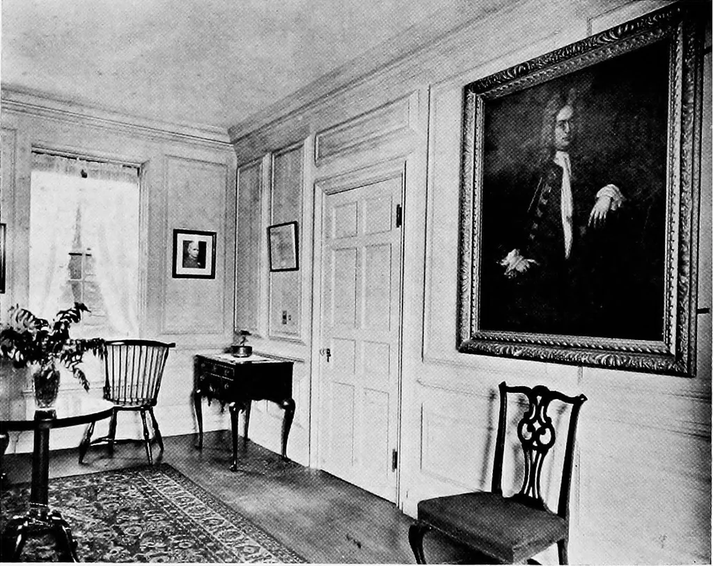An illustration from Historic homes of New England, 1914, leaf 183