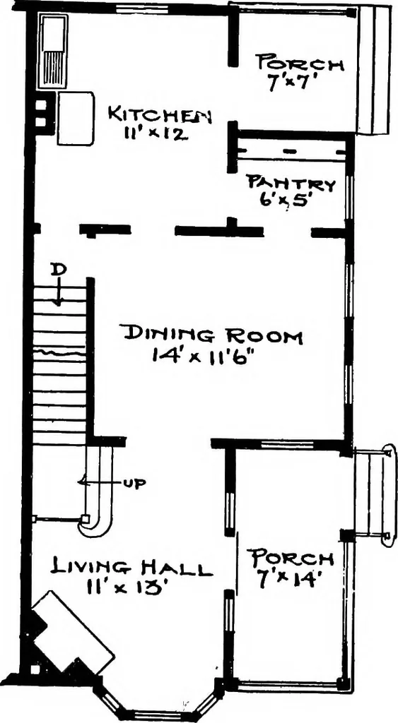 An illustration from The housing book; containing photographic reproductions, with floor plans of workingmen's homes. One and two family houses of frame, brick, stucco and concrete construction; also four, six and nine family apartments. Showing single houses, groups and developments that have been built in various parts of the United States, 1919, leaf 121