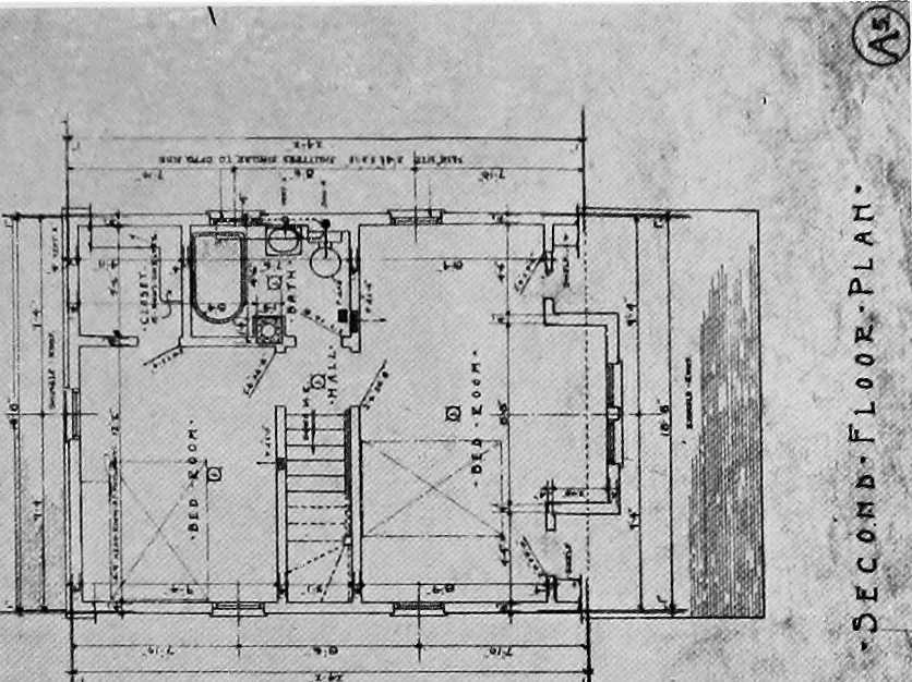 An illustration from The housing book; containing photographic reproductions, with floor plans of workingmen's homes. One and two family houses of frame, brick, stucco and concrete construction; also four, six and nine family apartments. Showing single houses, groups and developments that have been built in various parts of the United States, 1919, leaf 28