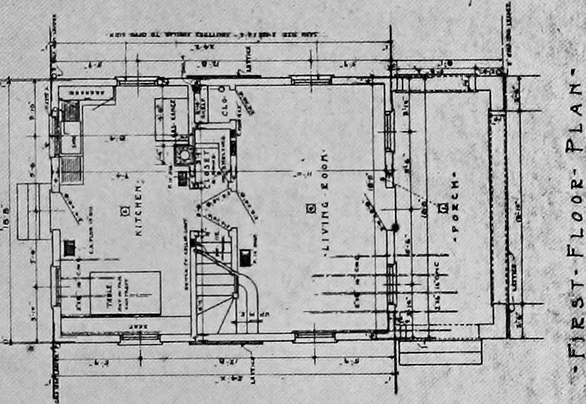 An illustration from The housing book; containing photographic reproductions, with floor plans of workingmen's homes. One and two family houses of frame, brick, stucco and concrete construction; also four, six and nine family apartments. Showing single houses, groups and developments that have been built in various parts of the United States, 1919, leaf 28