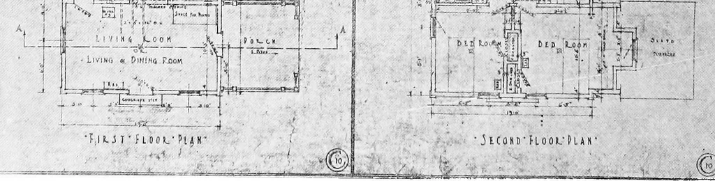 An illustration from The housing book; containing photographic reproductions, with floor plans of workingmen's homes. One and two family houses of frame, brick, stucco and concrete construction; also four, six and nine family apartments. Showing single houses, groups and developments that have been built in various parts of the United States, 1919, leaf 37