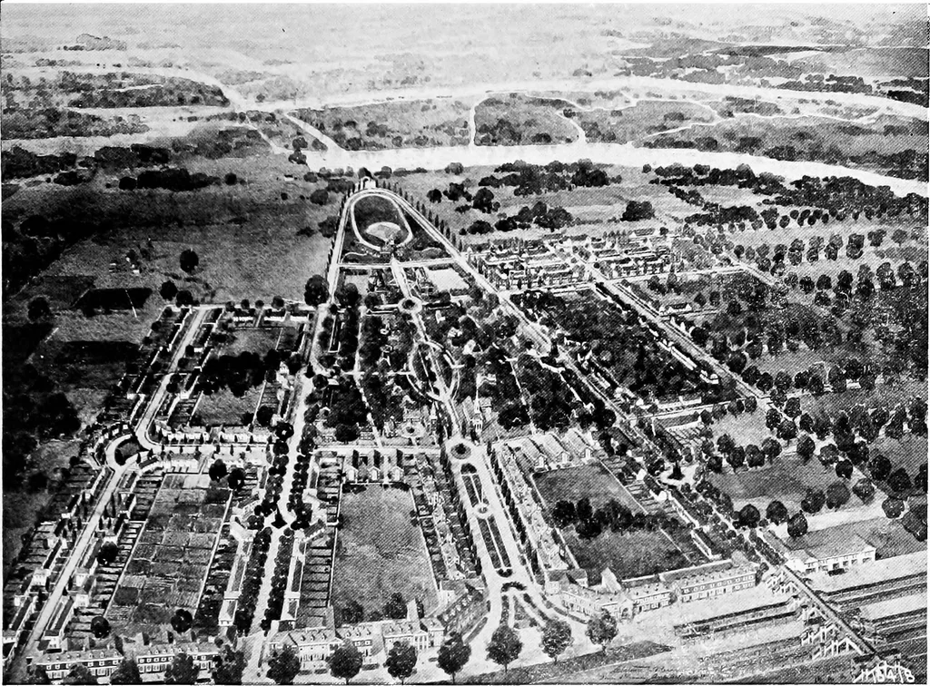 An illustration from The housing book; containing photographic reproductions, with floor plans of workingmen's homes. One and two family houses of frame, brick, stucco and concrete construction; also four, six and nine family apartments. Showing single houses, groups and developments that have been built in various parts of the United States, 1919, leaf 44