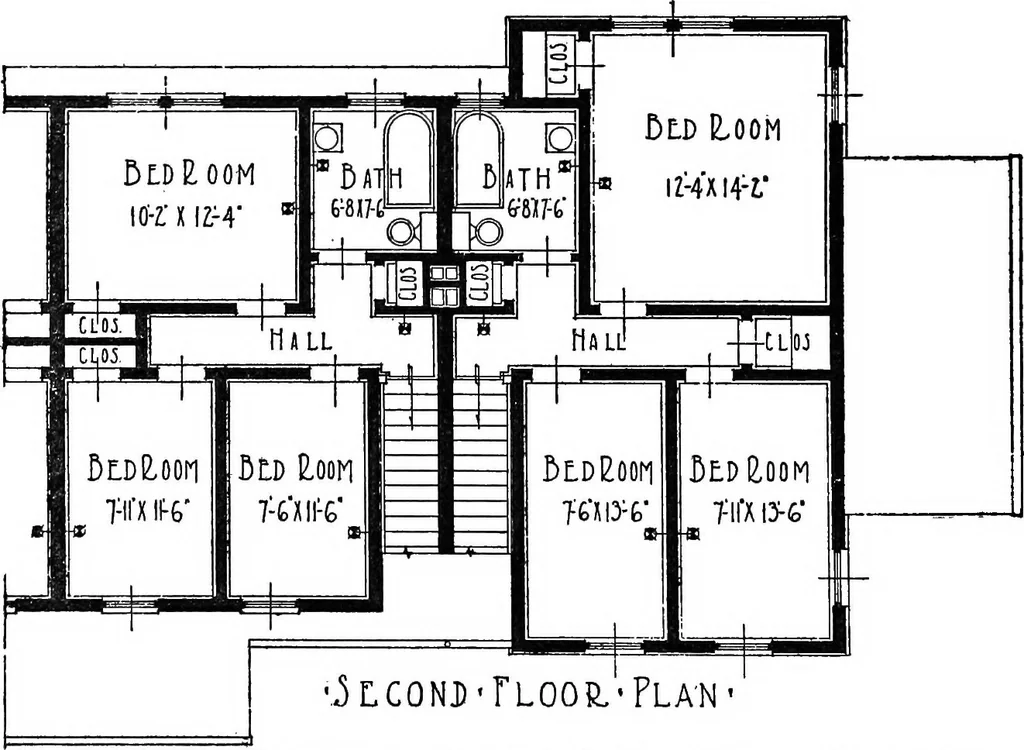 An illustration from The housing book; containing photographic reproductions, with floor plans of workingmen's homes. One and two family houses of frame, brick, stucco and concrete construction; also four, six and nine family apartments. Showing single houses, groups and developments that have been built in various parts of the United States, 1919, leaf 69
