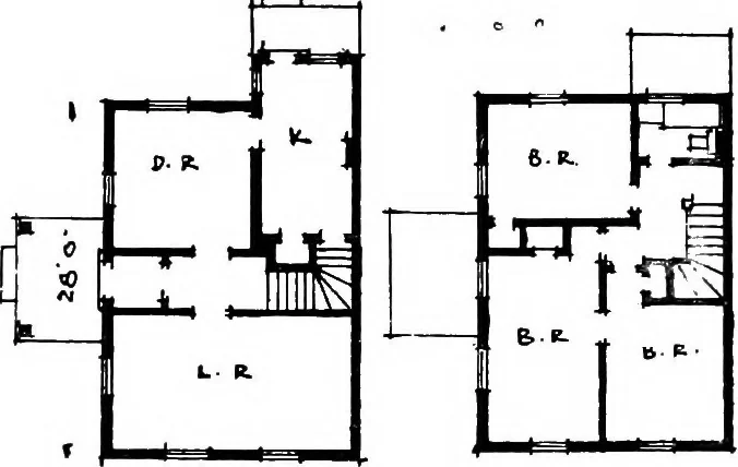 An illustration from The housing book; containing photographic reproductions, with floor plans of workingmen's homes. One and two family houses of frame, brick, stucco and concrete construction; also four, six and nine family apartments. Showing single houses, groups and developments that have been built in various parts of the United States, 1919, leaf 80