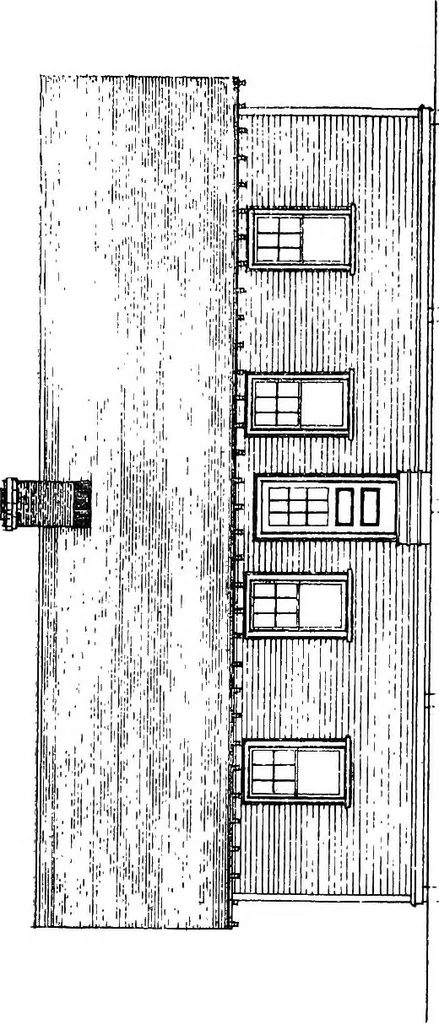 An illustration from The housing book; containing photographic reproductions, with floor plans of workingmen's homes. One and two family houses of frame, brick, stucco and concrete construction; also four, six and nine family apartments. Showing single houses, groups and developments that have been built in various parts of the United States, 1919, leaf 95