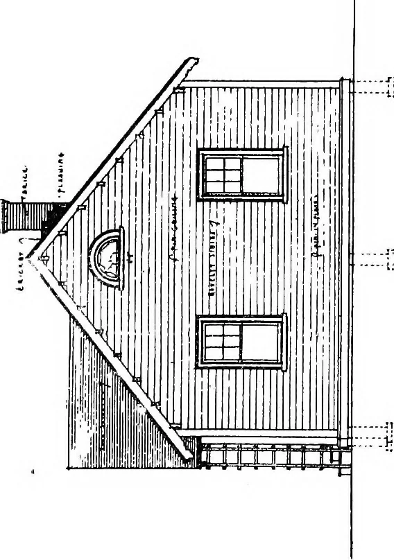 An illustration from The housing book; containing photographic reproductions, with floor plans of workingmen's homes. One and two family houses of frame, brick, stucco and concrete construction; also four, six and nine family apartments. Showing single houses, groups and developments that have been built in various parts of the United States, 1919, leaf 95