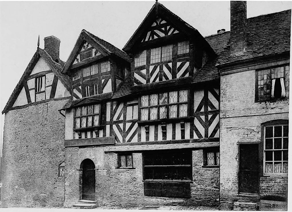 An illustration from Old cottages, farm houses, and other half-timber buildings in Shropshire, Herefordshire, and Cheshire, 1904, leaf 104