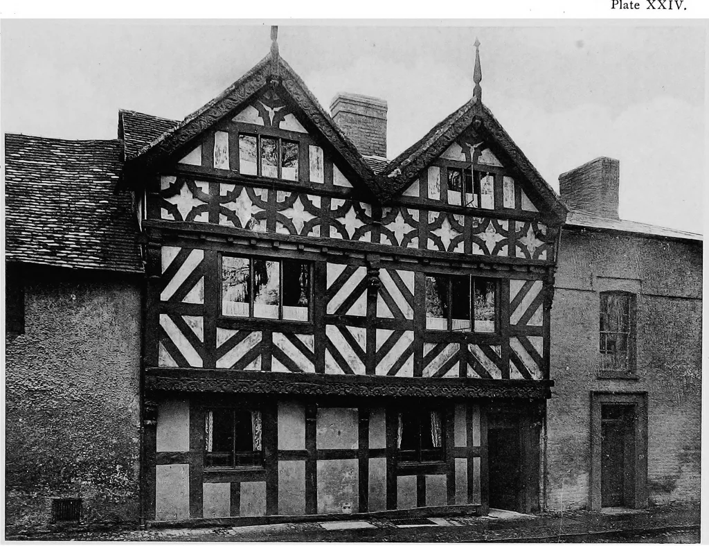 An illustration from Old cottages, farm houses, and other half-timber buildings in Shropshire, Herefordshire, and Cheshire, 1904, leaf 106
