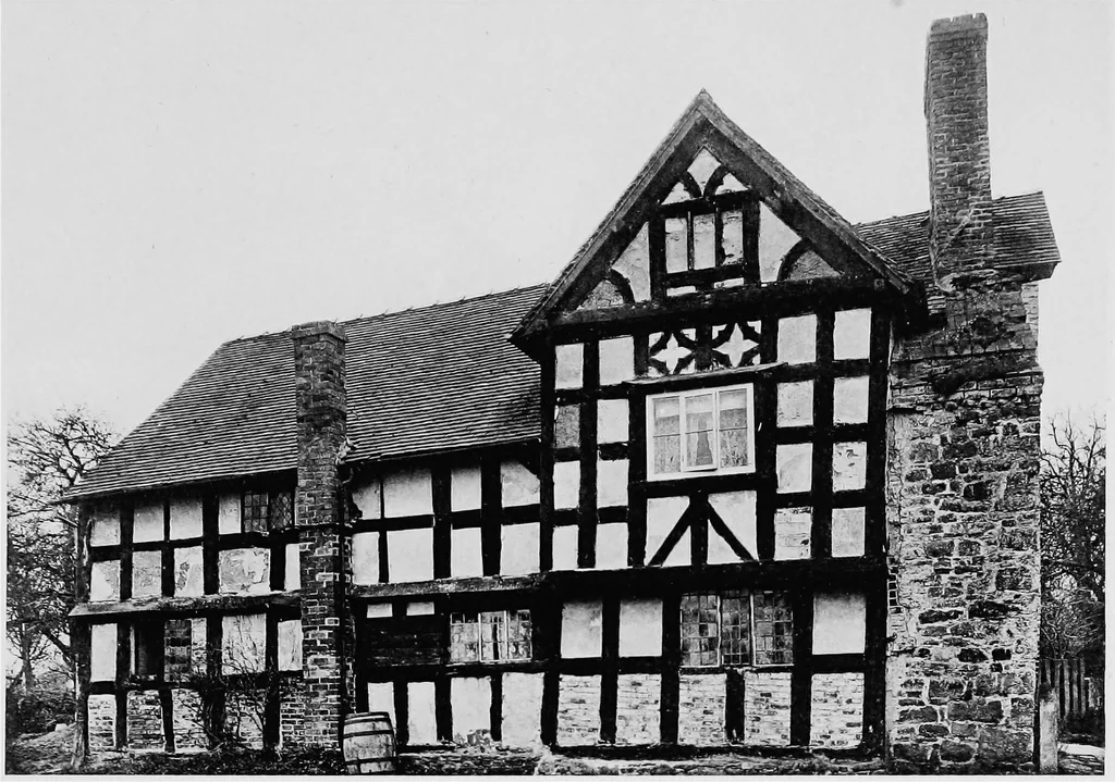 An illustration from Old cottages, farm houses, and other half-timber buildings in Shropshire, Herefordshire, and Cheshire, 1904, leaf 128