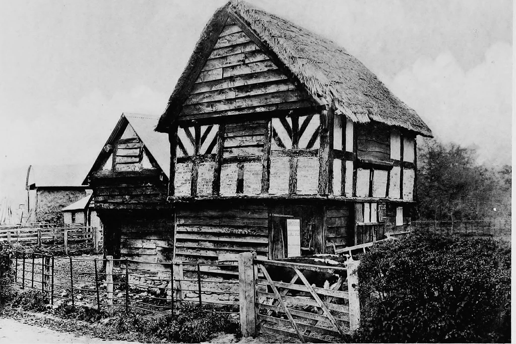 An illustration from Old cottages, farm houses, and other half-timber buildings in Shropshire, Herefordshire, and Cheshire, 1904, leaf 130