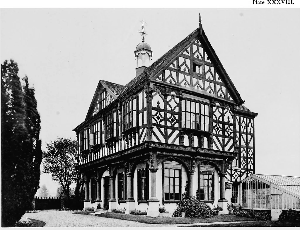 An illustration from Old cottages, farm houses, and other half-timber buildings in Shropshire, Herefordshire, and Cheshire, 1904, leaf 134