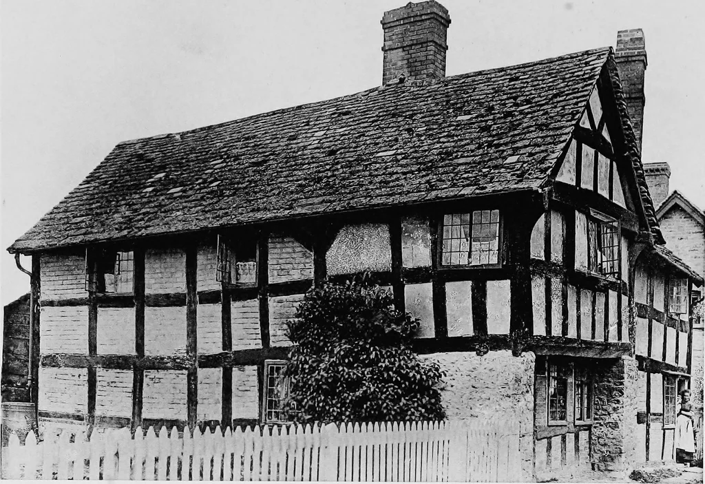 An illustration from Old cottages, farm houses, and other half-timber buildings in Shropshire, Herefordshire, and Cheshire, 1904, leaf 156