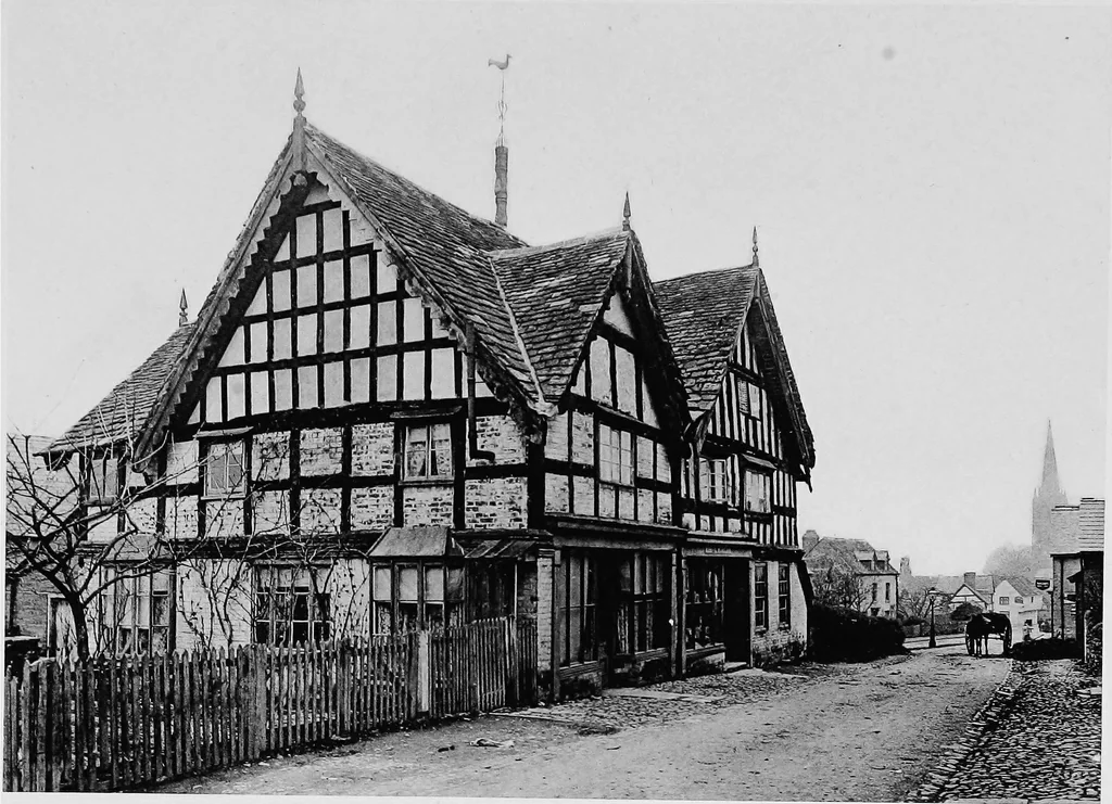 An illustration from Old cottages, farm houses, and other half-timber buildings in Shropshire, Herefordshire, and Cheshire, 1904, leaf 178
