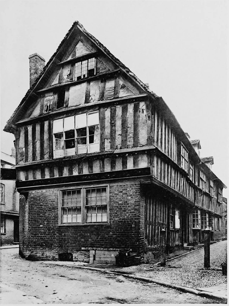 An illustration from Old cottages, farm houses, and other half-timber buildings in Shropshire, Herefordshire, and Cheshire, 1904, leaf 194