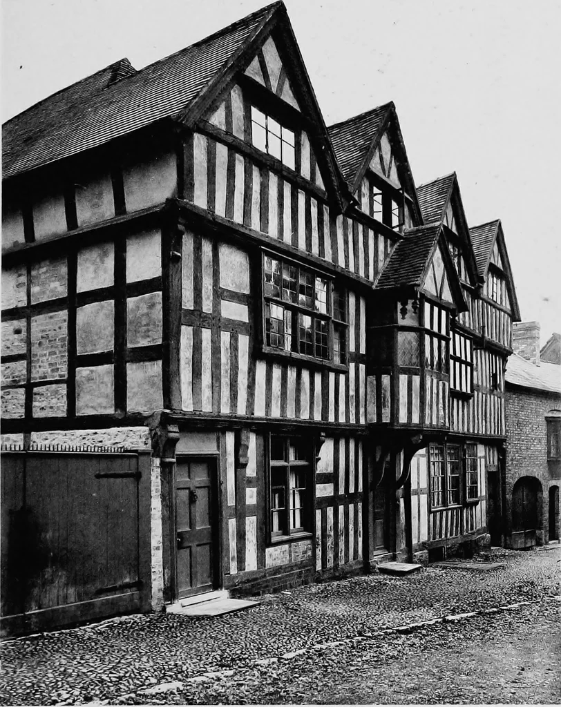 An illustration from Old cottages, farm houses, and other half-timber buildings in Shropshire, Herefordshire, and Cheshire, 1904, leaf 196
