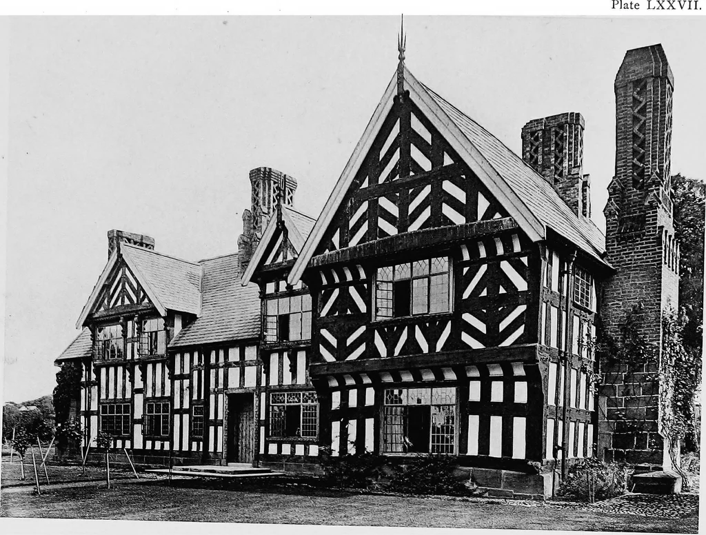 An illustration from Old cottages, farm houses, and other half-timber buildings in Shropshire, Herefordshire, and Cheshire, 1904, leaf 208