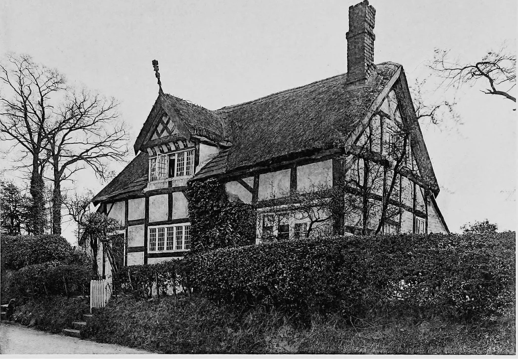An illustration from Old cottages, farm houses, and other half-timber buildings in Shropshire, Herefordshire, and Cheshire, 1904, leaf 216