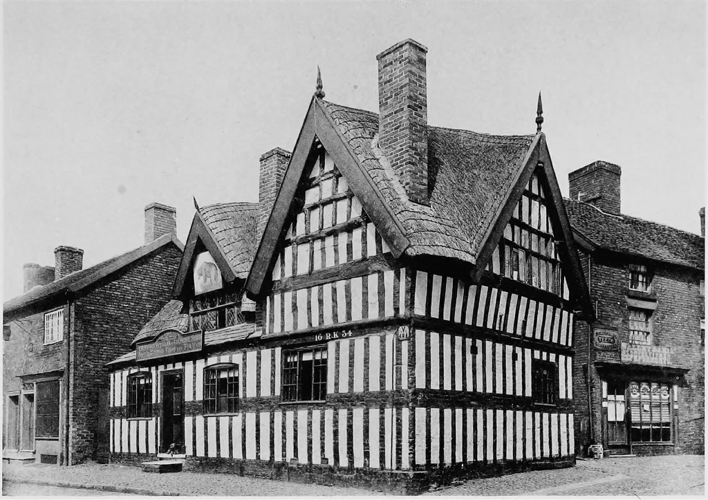 An illustration from Old cottages, farm houses, and other half-timber buildings in Shropshire, Herefordshire, and Cheshire, 1904, leaf 244