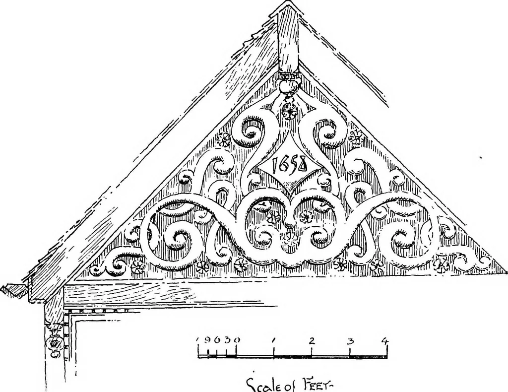 An illustration from Old cottages, farm houses, and other half-timber buildings in Shropshire, Herefordshire, and Cheshire, 1904, leaf 47