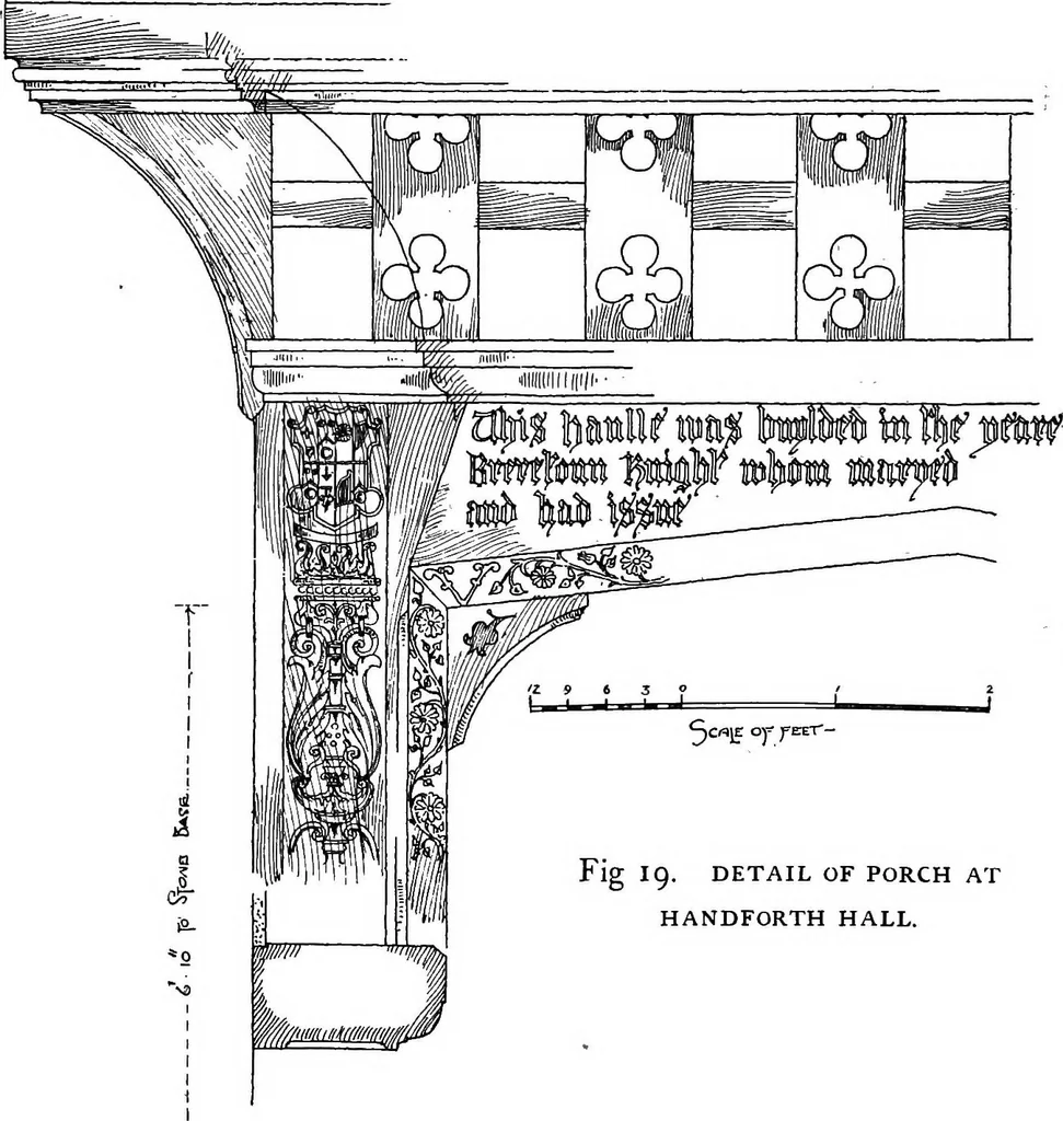 An illustration from Old cottages, farm houses, and other half-timber buildings in Shropshire, Herefordshire, and Cheshire, 1904, leaf 49