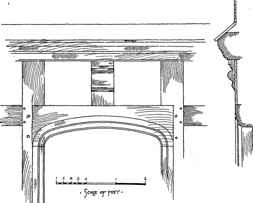An illustration from Old cottages, farm houses, and other half-timber buildings in Shropshire, Herefordshire, and Cheshire, 1904, leaf 55