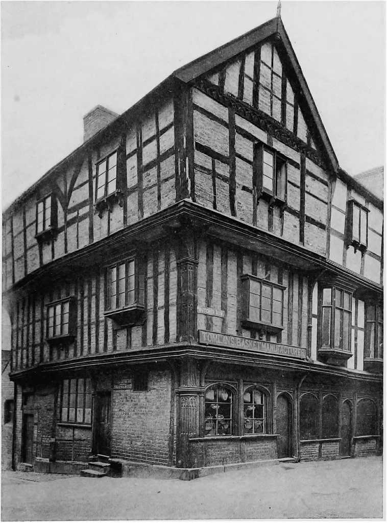 An illustration from Old cottages, farm houses, and other half-timber buildings in Shropshire, Herefordshire, and Cheshire, 1904, leaf 60