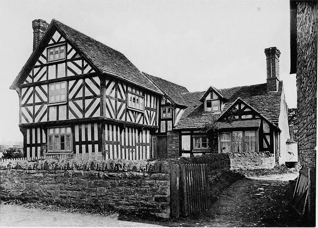 An illustration from Old cottages, farm houses, and other half-timber buildings in Shropshire, Herefordshire, and Cheshire, 1904, leaf 86