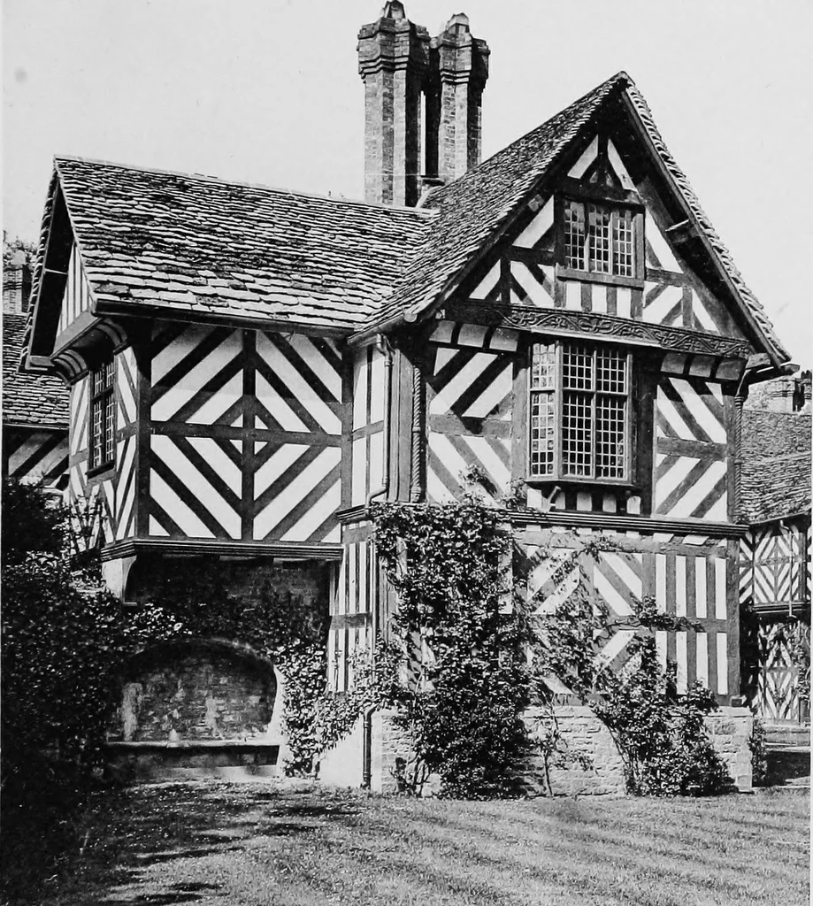 An illustration from Old cottages, farm houses, and other half-timber buildings in Shropshire, Herefordshire, and Cheshire, 1904, leaf 92