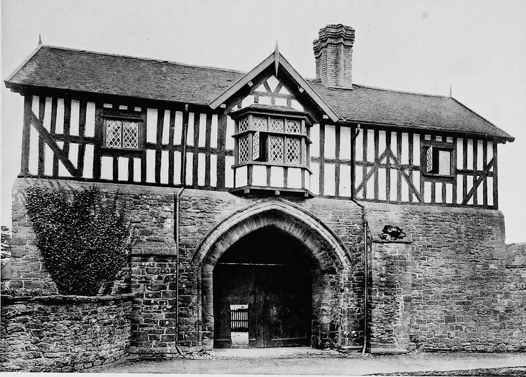 An illustration from Old cottages, farm houses, and other half-timber buildings in Shropshire, Herefordshire, and Cheshire, 1904, leaf 98