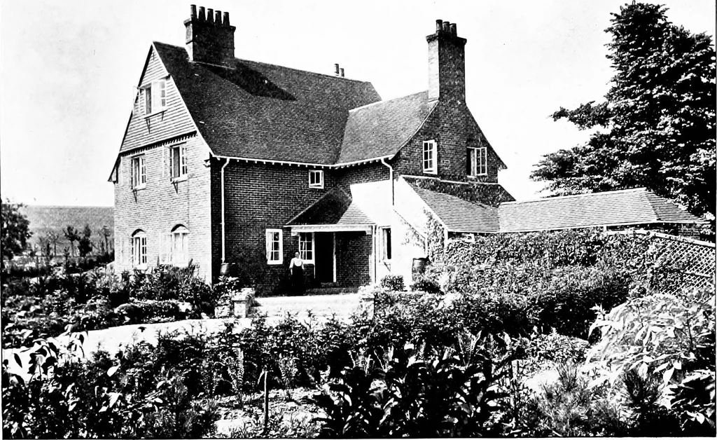 An illustration from Country cottages and week-end homes, by J. H. Elder-Duncan ... with numerous illustrations and plans of cottages by well-known architects, 1912, leaf 106