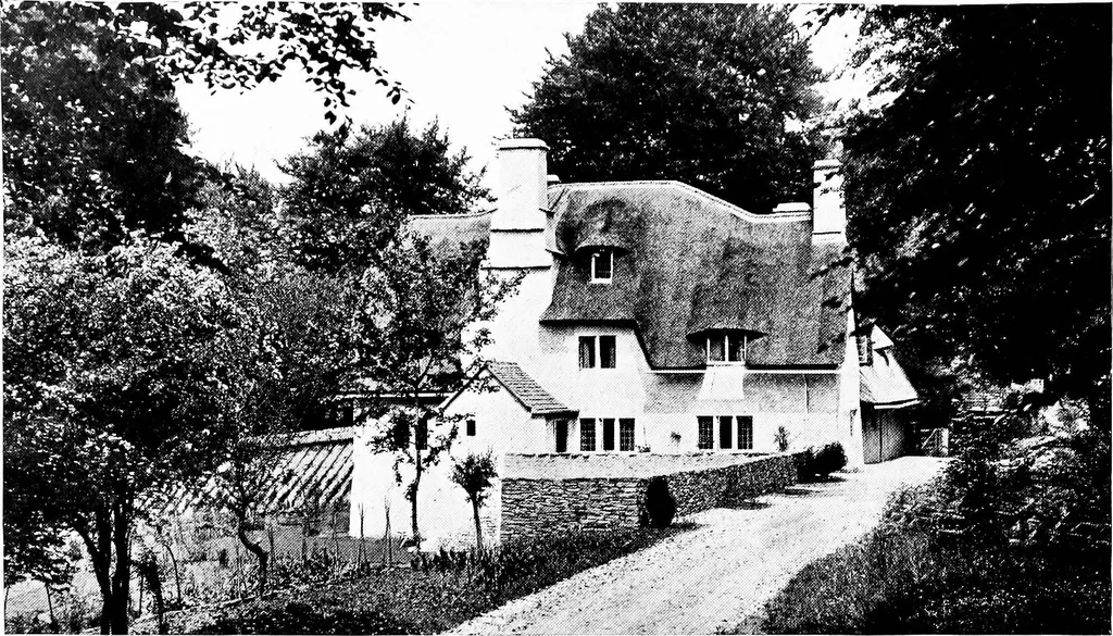 An illustration from Country cottages and week-end homes, by J. H. Elder-Duncan ... with numerous illustrations and plans of cottages by well-known architects, 1912, leaf 113