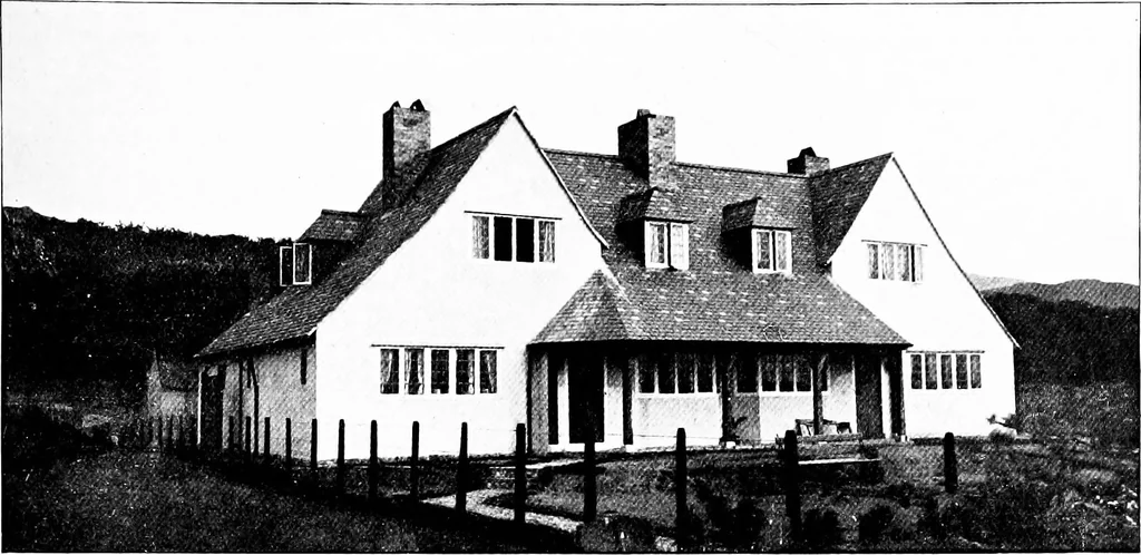 An illustration from Country cottages and week-end homes, by J. H. Elder-Duncan ... with numerous illustrations and plans of cottages by well-known architects, 1912, leaf 114