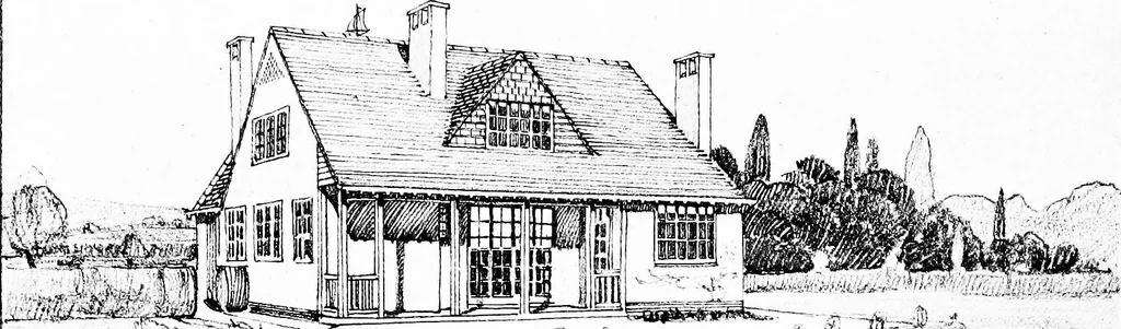 An illustration from Country cottages and week-end homes, by J. H. Elder-Duncan ... with numerous illustrations and plans of cottages by well-known architects, 1912, leaf 115