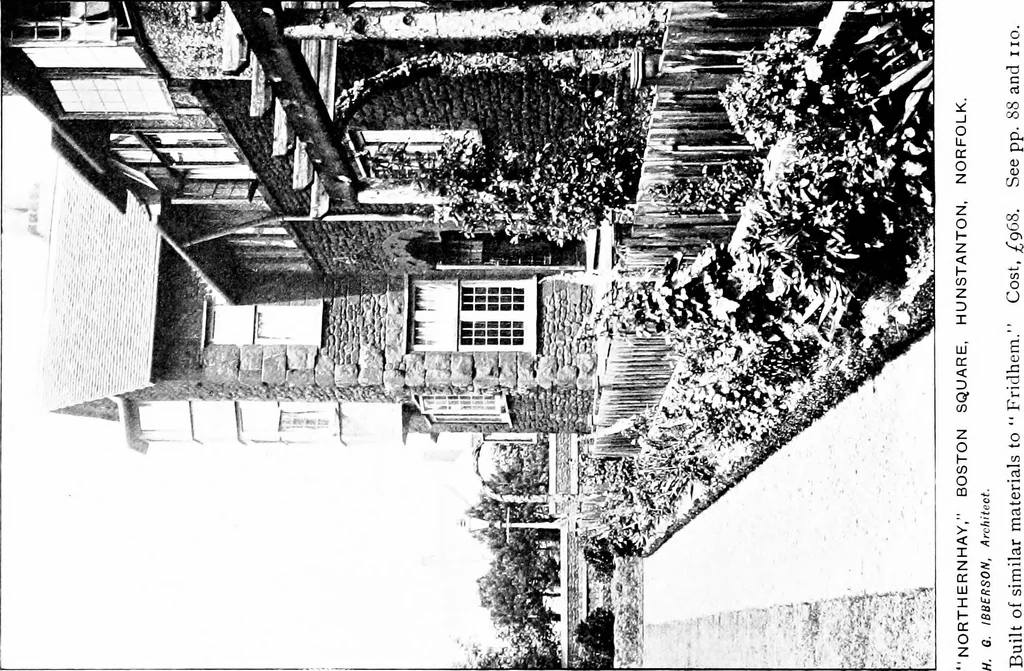 An illustration from Country cottages and week-end homes, by J. H. Elder-Duncan ... with numerous illustrations and plans of cottages by well-known architects, 1912, leaf 119