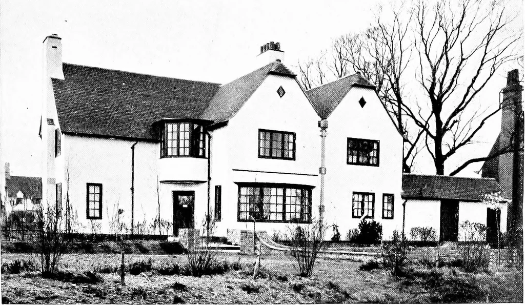 An illustration from Country cottages and week-end homes, by J. H. Elder-Duncan ... with numerous illustrations and plans of cottages by well-known architects, 1912, leaf 122