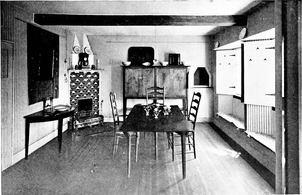 An illustration from Country cottages and week-end homes, by J. H. Elder-Duncan ... with numerous illustrations and plans of cottages by well-known architects, 1912, leaf 127