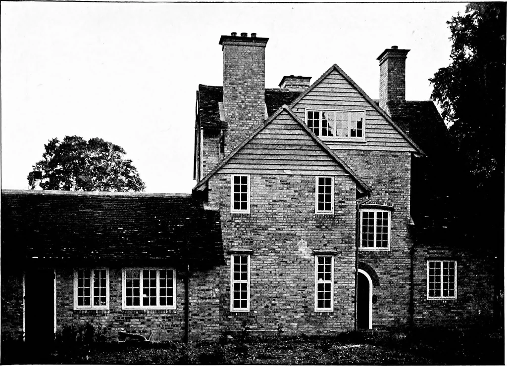 An illustration from Country cottages and week-end homes, by J. H. Elder-Duncan ... with numerous illustrations and plans of cottages by well-known architects, 1912, leaf 128