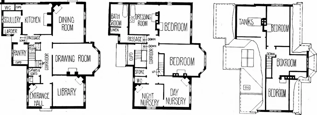 An illustration from Country cottages and week-end homes, by J. H. Elder-Duncan ... with numerous illustrations and plans of cottages by well-known architects, 1912, leaf 134