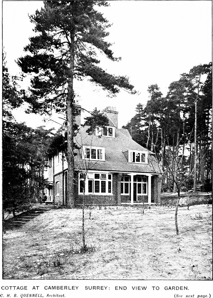 An illustration from Country cottages and week-end homes, by J. H. Elder-Duncan ... with numerous illustrations and plans of cottages by well-known architects, 1912, leaf 145