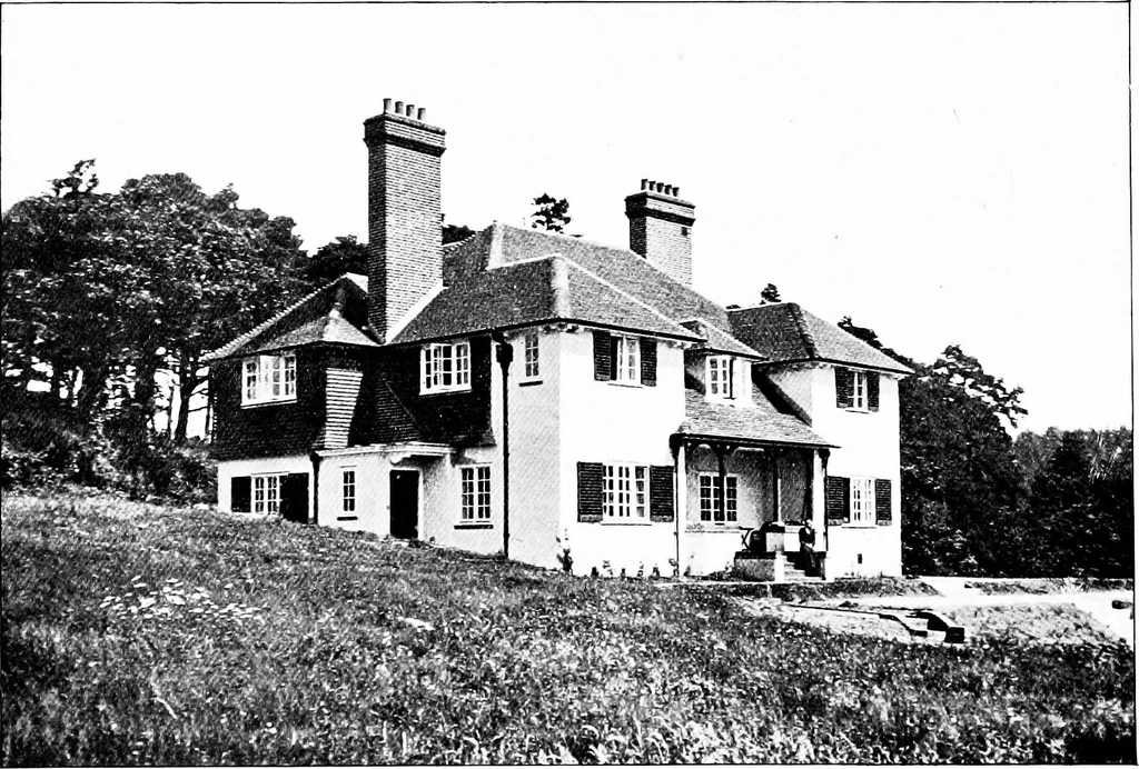An illustration from Country cottages and week-end homes, by J. H. Elder-Duncan ... with numerous illustrations and plans of cottages by well-known architects, 1912, leaf 147
