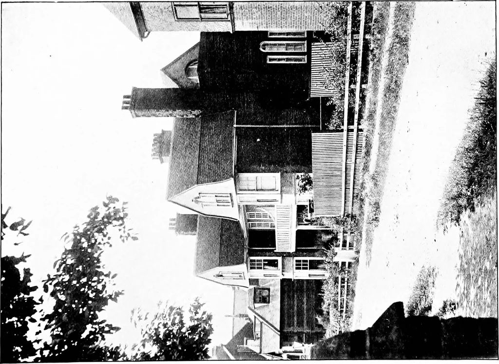 An illustration from Country cottages and week-end homes, by J. H. Elder-Duncan ... with numerous illustrations and plans of cottages by well-known architects, 1912, leaf 156
